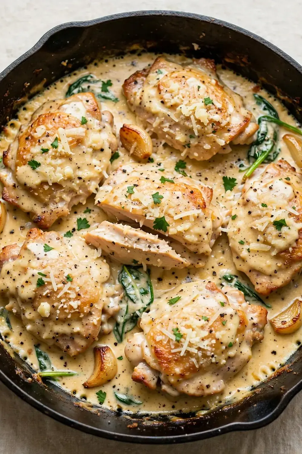 Creamy Garlic Parmesan Chicken Skillet