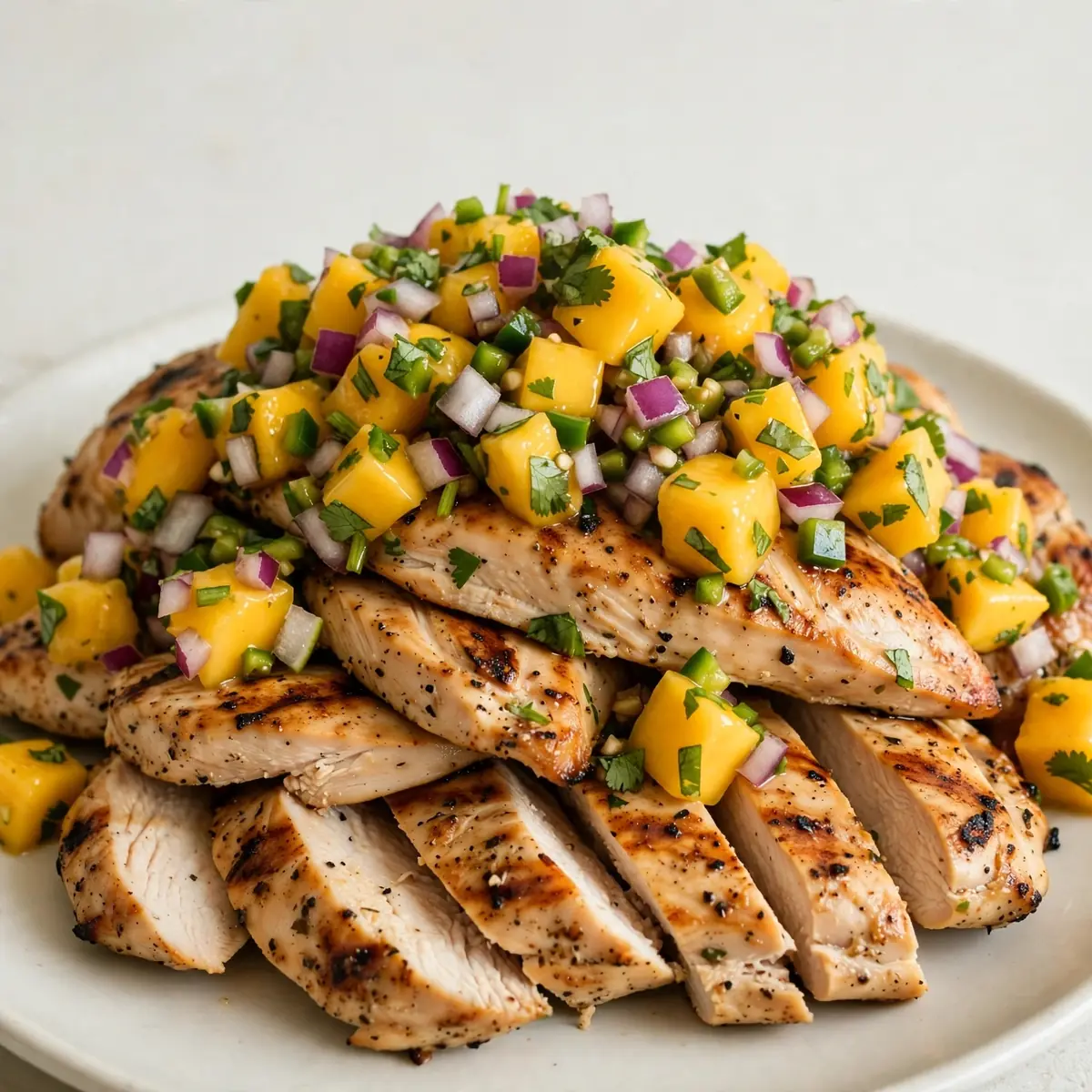 Gegrilltes Hähnchen mit Mango-Salsa