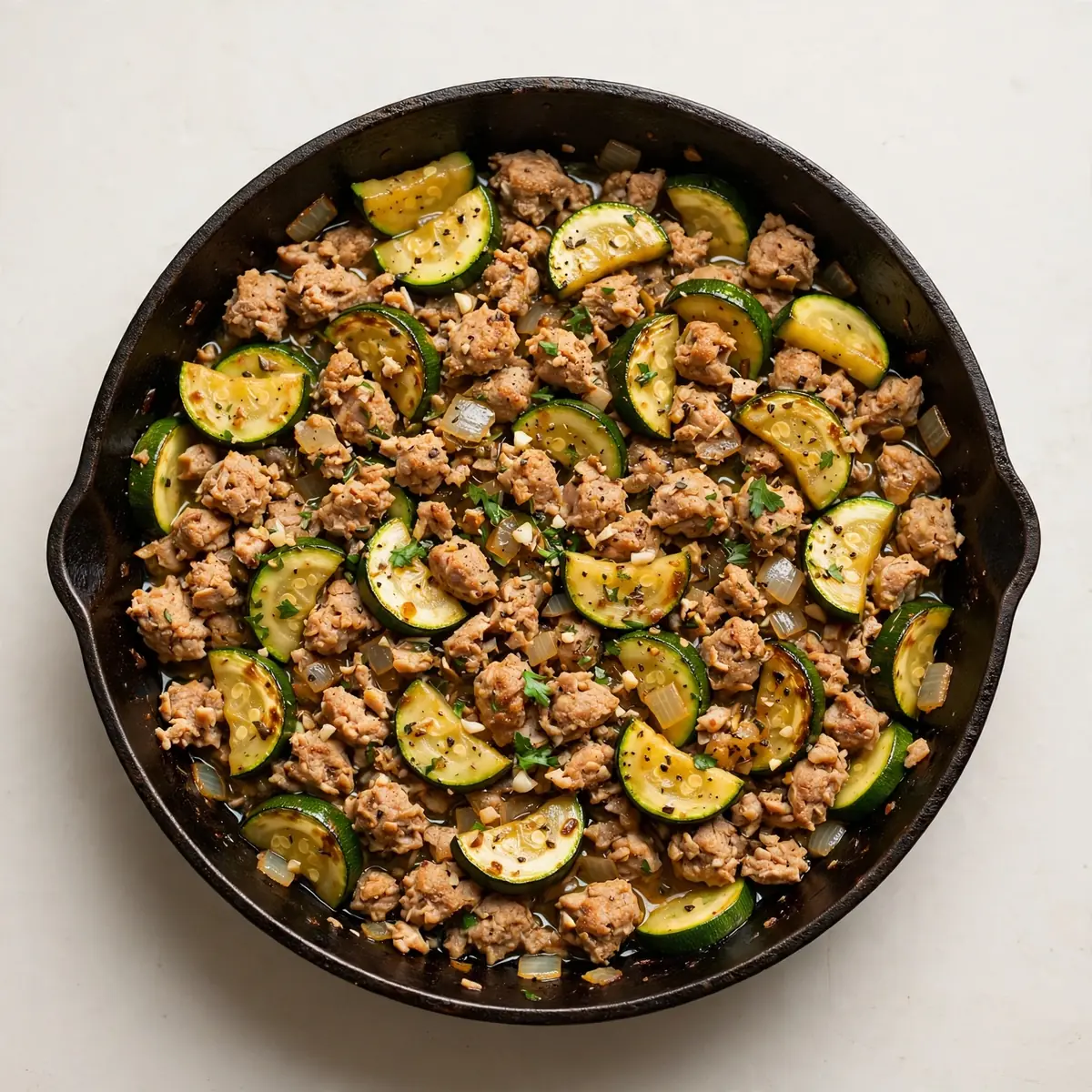 Hackfleisch-Zucchini-Pfanne mit Putenhack
