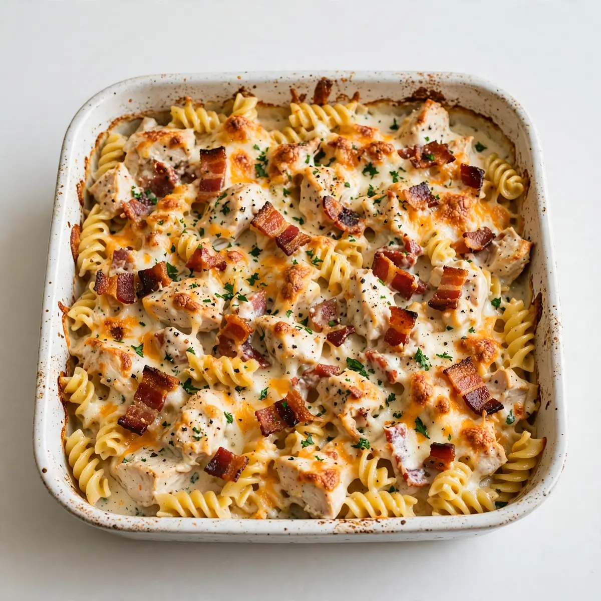 Hähnchen-Bacon-Ranch-Nudelauflauf