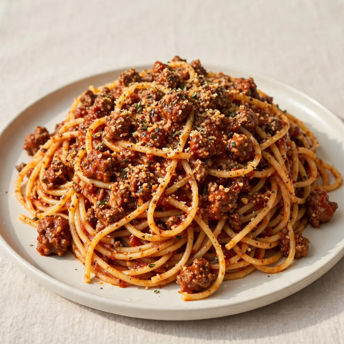 Klassische Spaghetti mit Hackfleischsauce