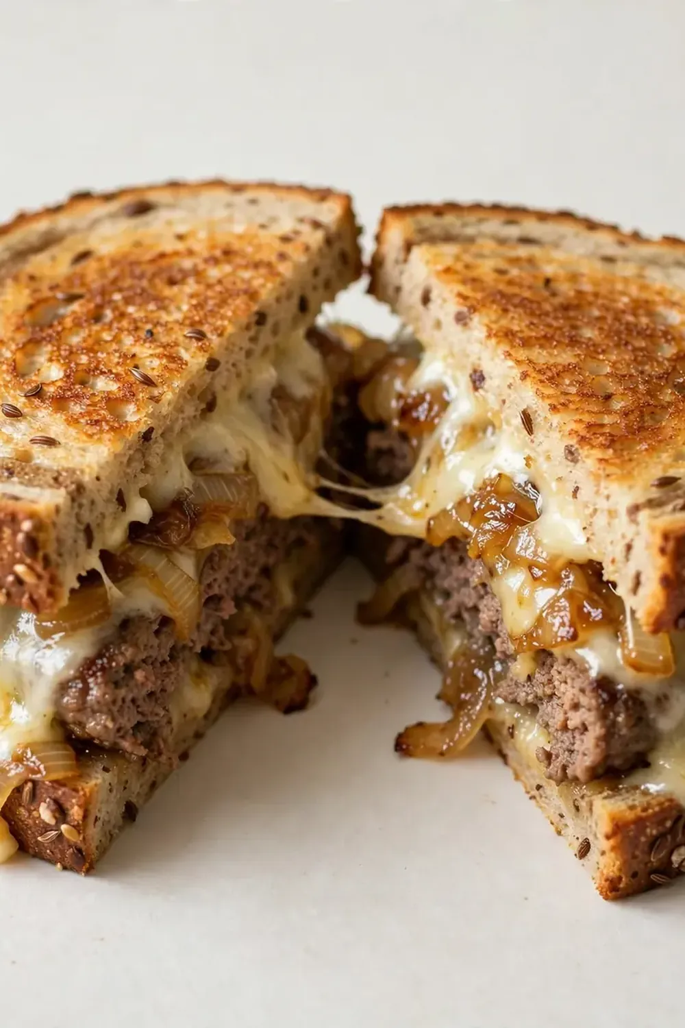 Classic Patty Melt on Rye Bread