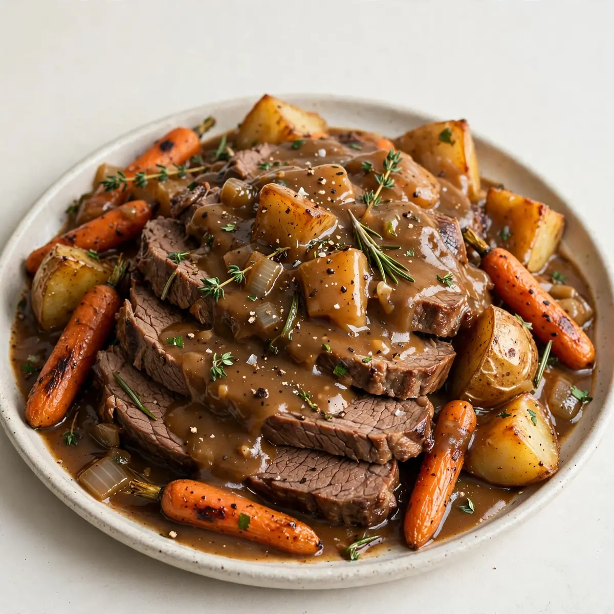 Klassischer Rinderschmorbraten mit Bratensoße