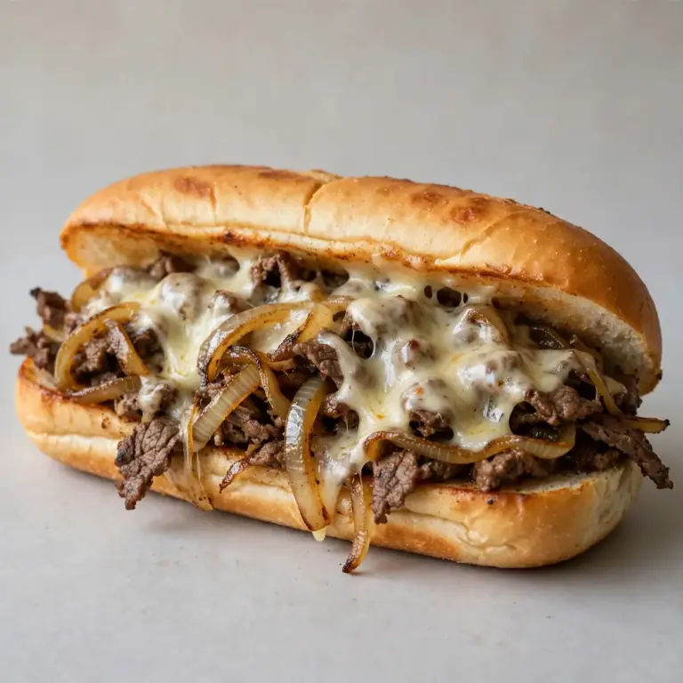 Klassisches Philly Cheesesteak Sandwich