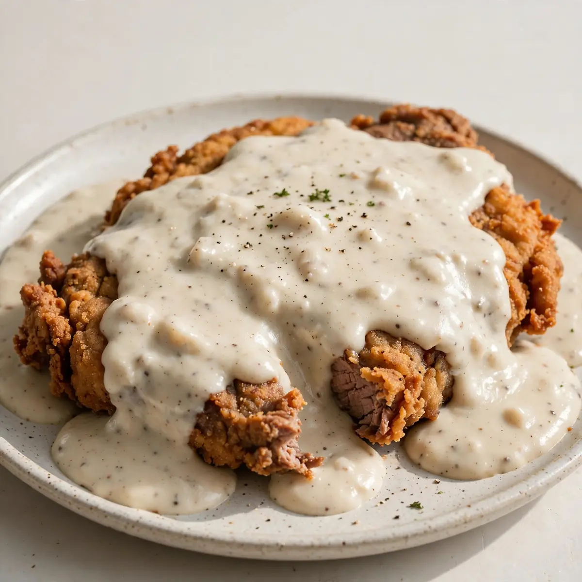 Landhaus-Schnitzel mit weißer Soße