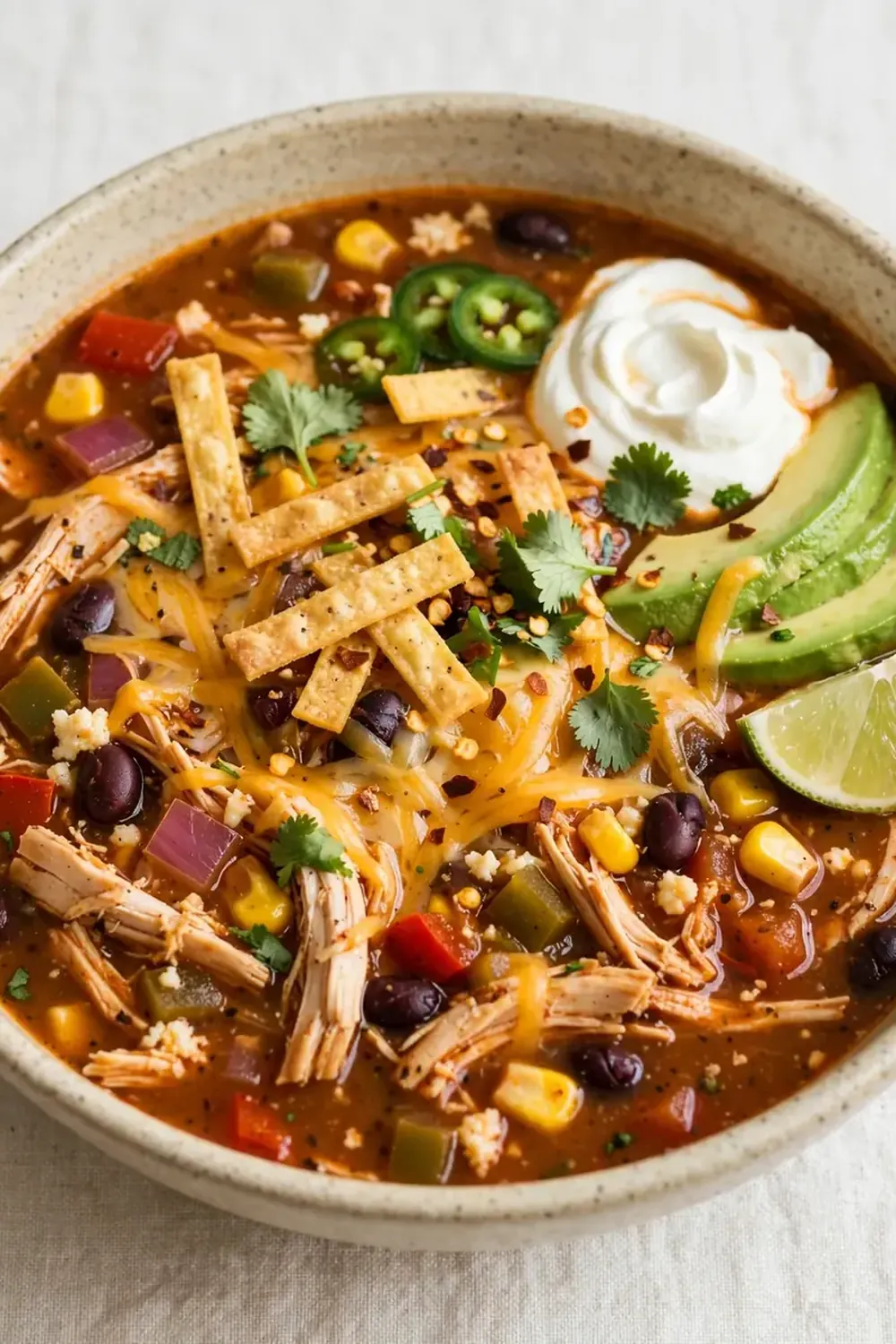 Slow Cooker Chicken Enchilada Soup