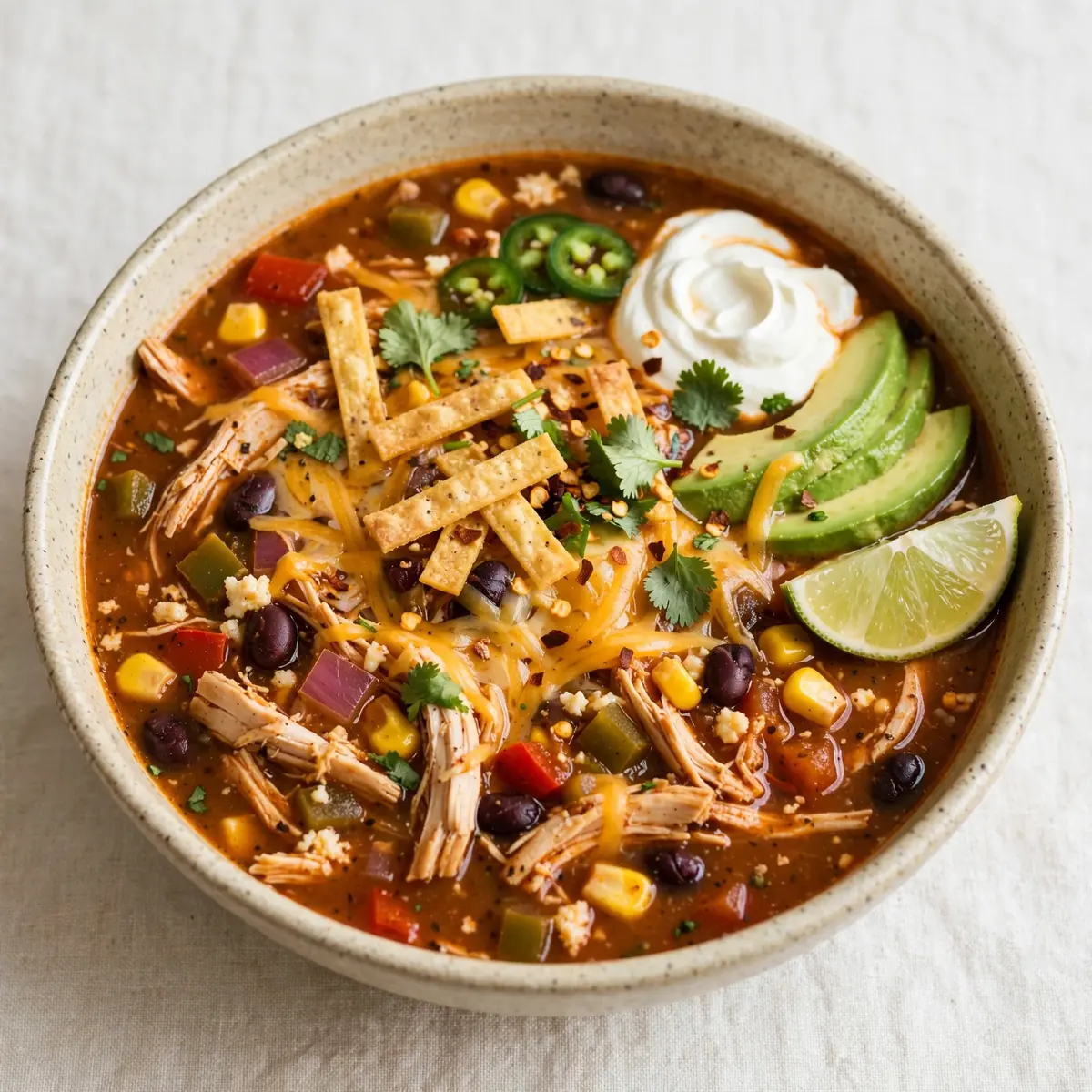 Langsam Gegarte Hühnchen-Enchilada-Suppe: Wohliges Slow Cooker Wochenendprojekt