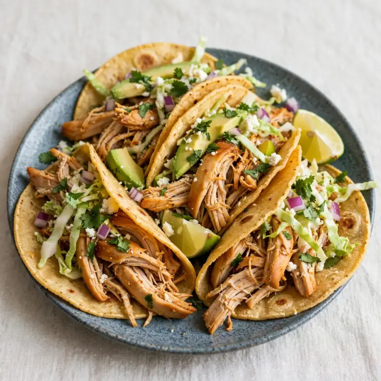 Langsam gegarte Hähnchen-Tacos aus dem Slow Cooker