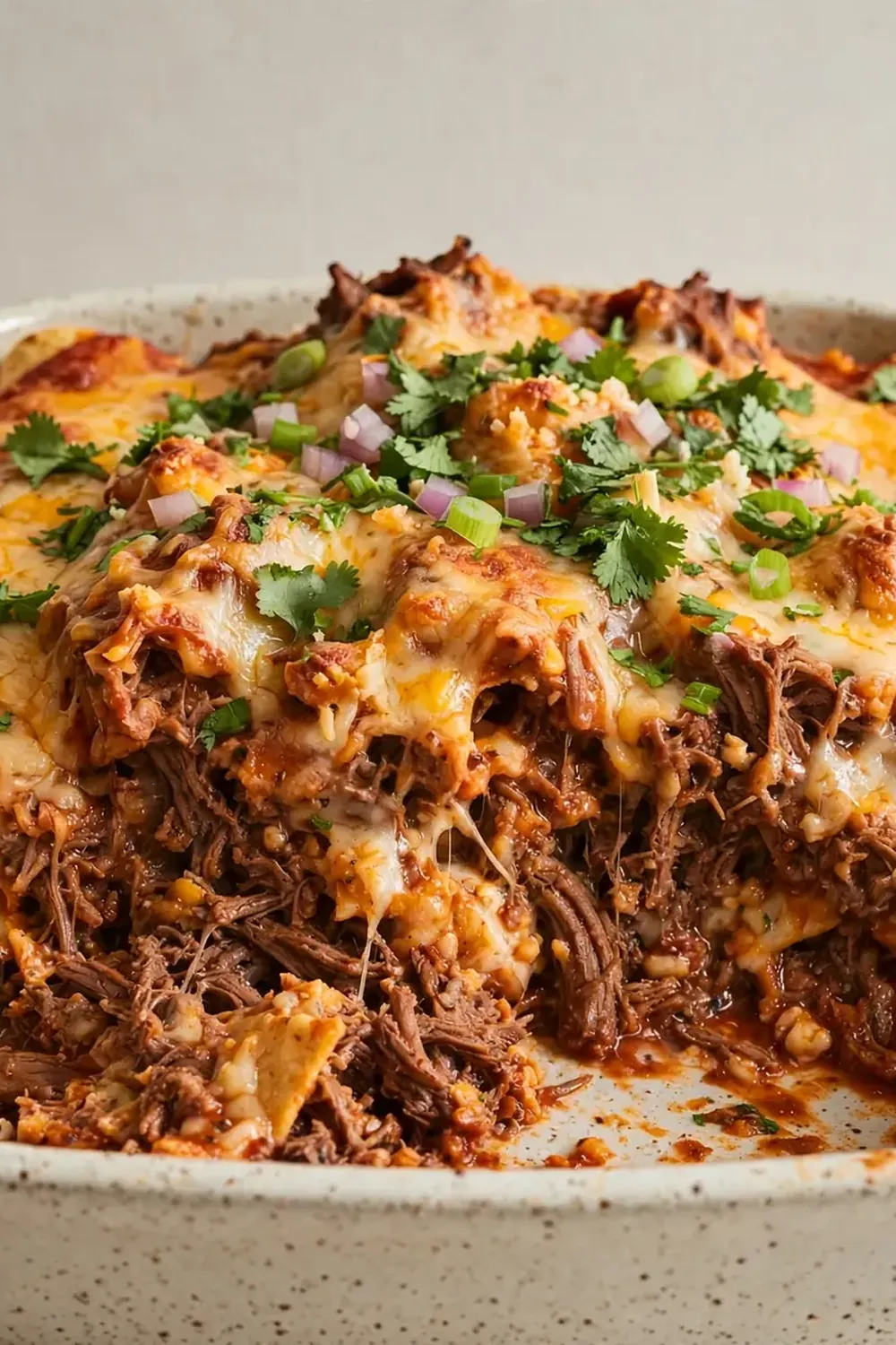 Slow Cooker Beef Enchilada Casserole