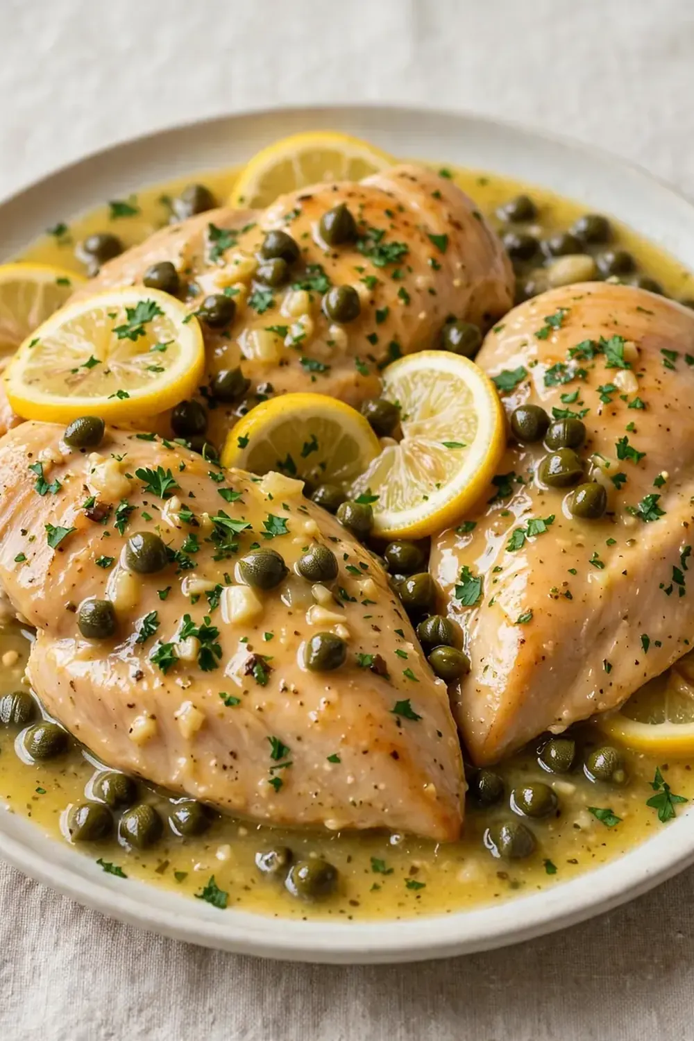 Crockpot Chicken Piccata (Lemon-Caper Sauce, No Wine)