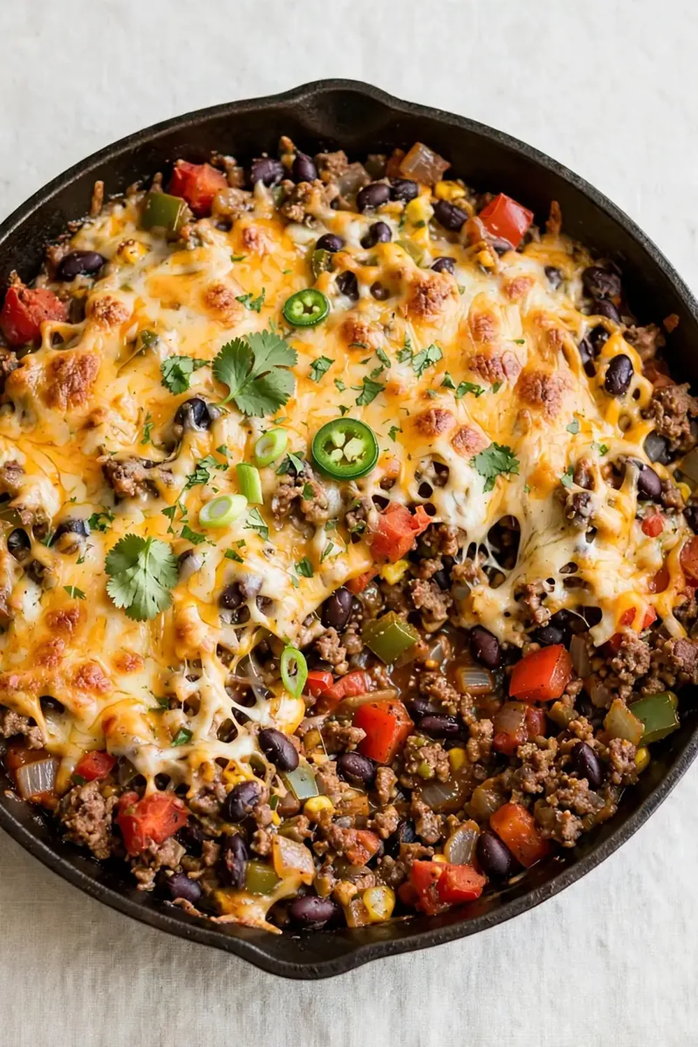 One-Pan Cheesy Beef Taco Skillet