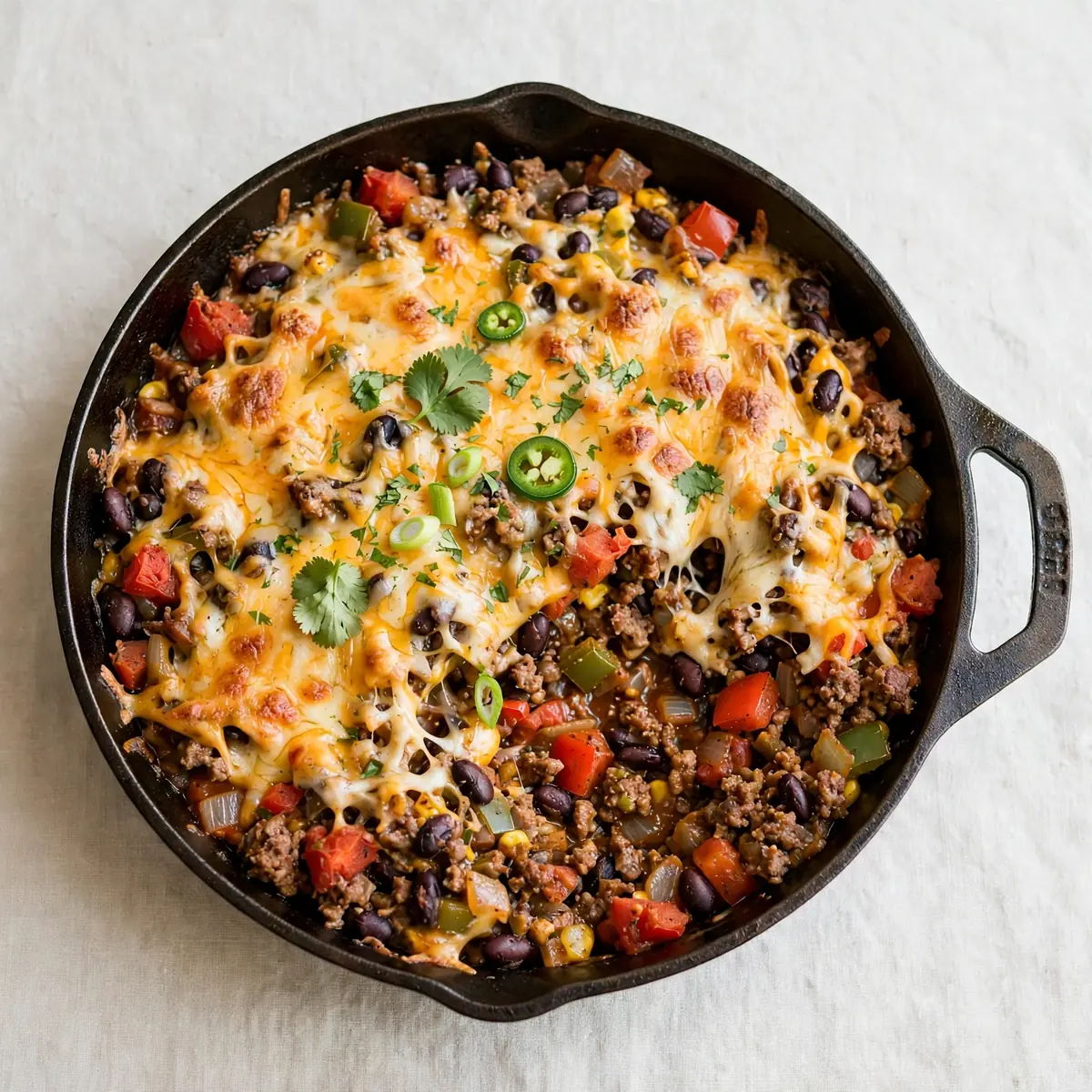 One-Pan Cheesy Beef Taco Skillet