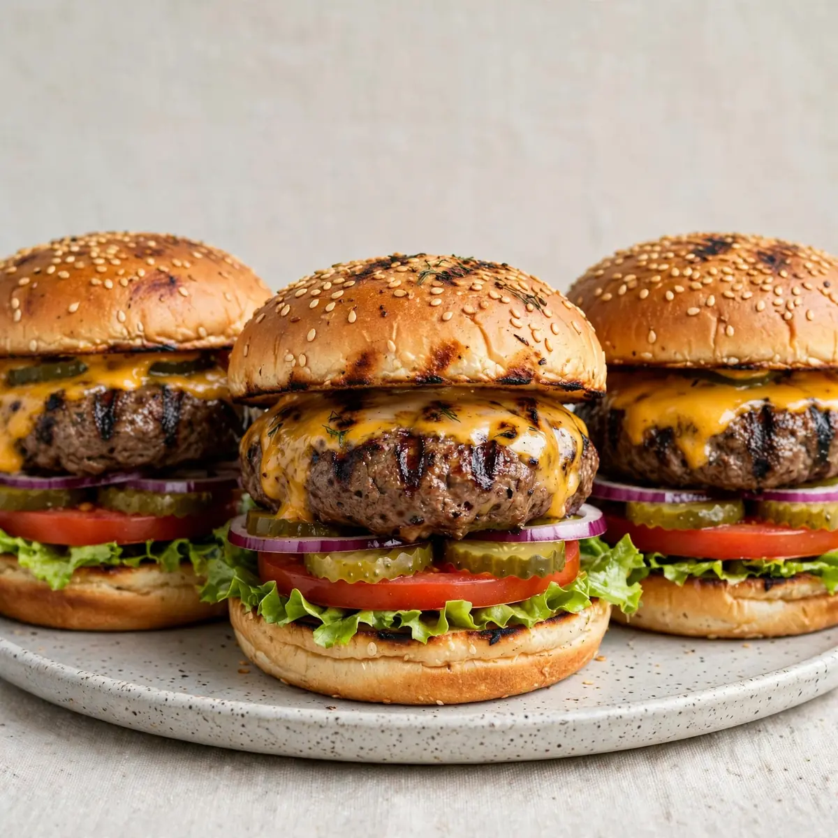 Perfekte gegrillte Hamburger vom Hinterhof-BBQ