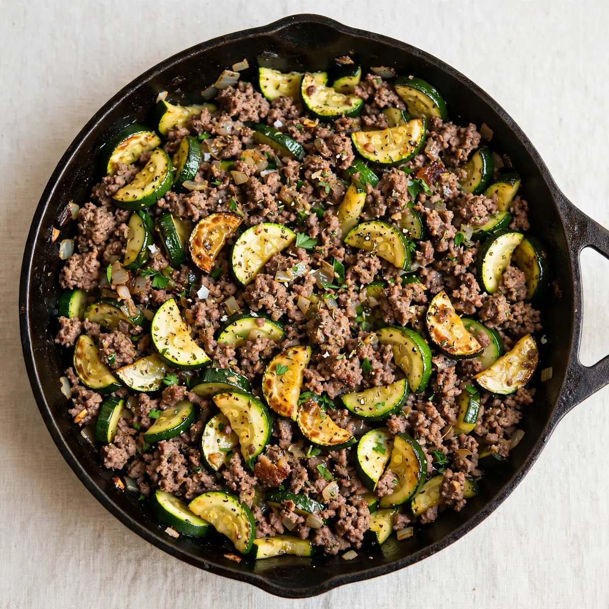 Rinderhack-Zucchini-Pfanne (Low-Carb)