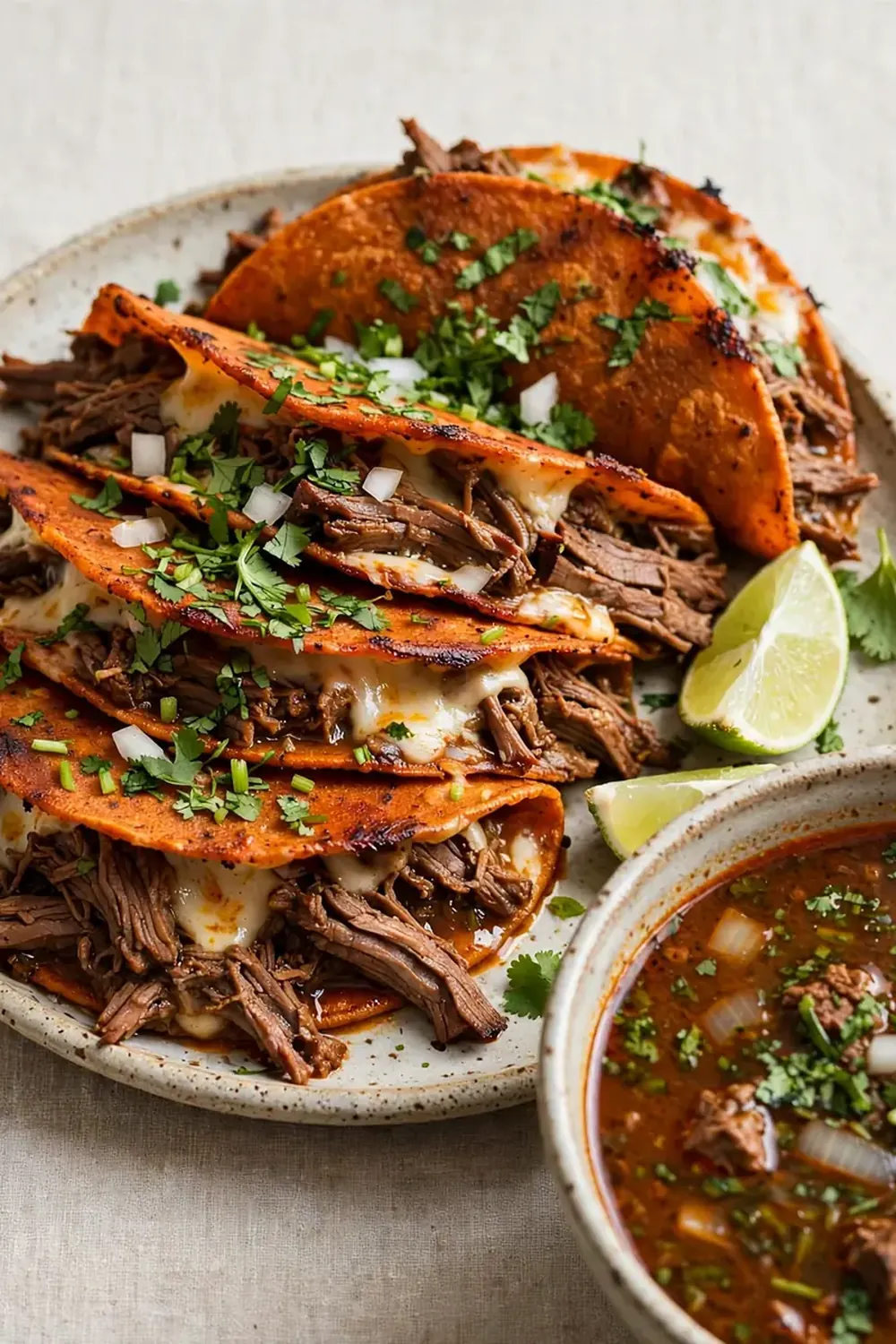 Beef Birria Tacos with Consommé