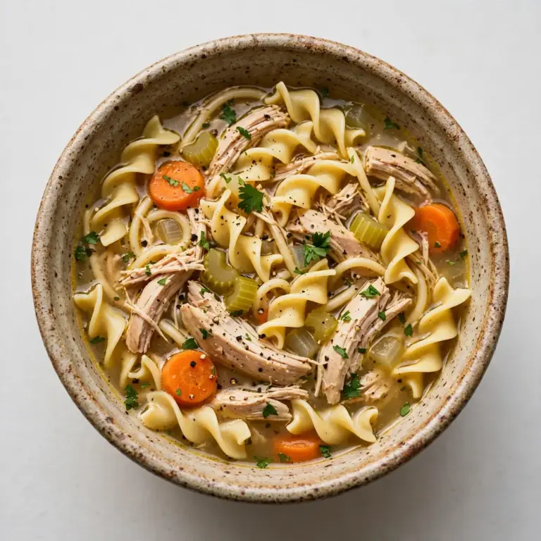 Schonende Hähnchen-Nudelsuppe aus dem Slow Cooker