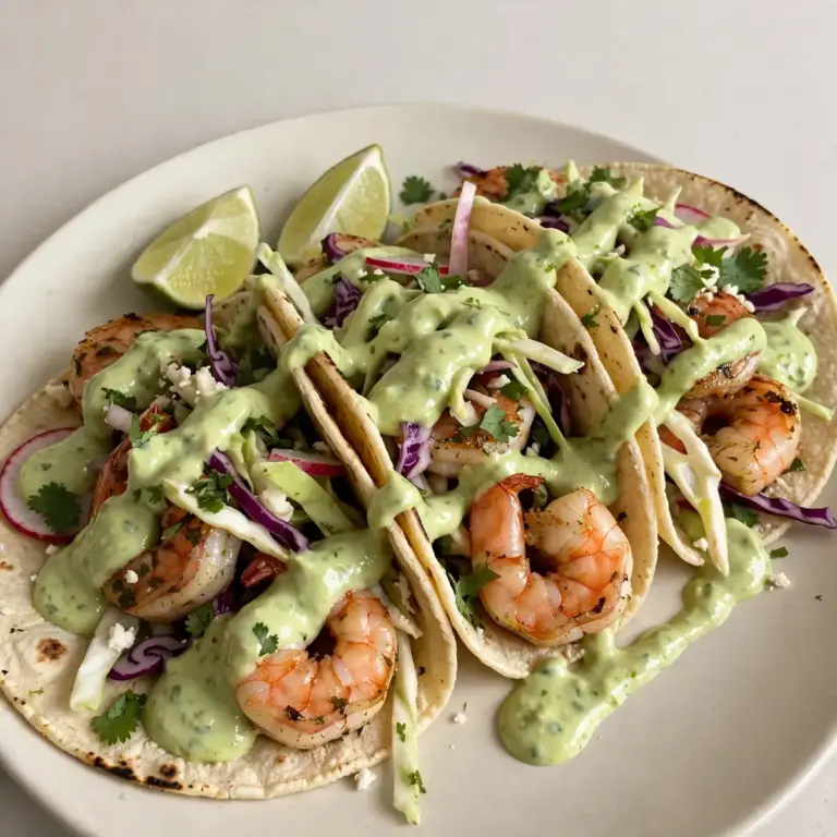 Shrimp Tacos mit cremiger Avocadocreme