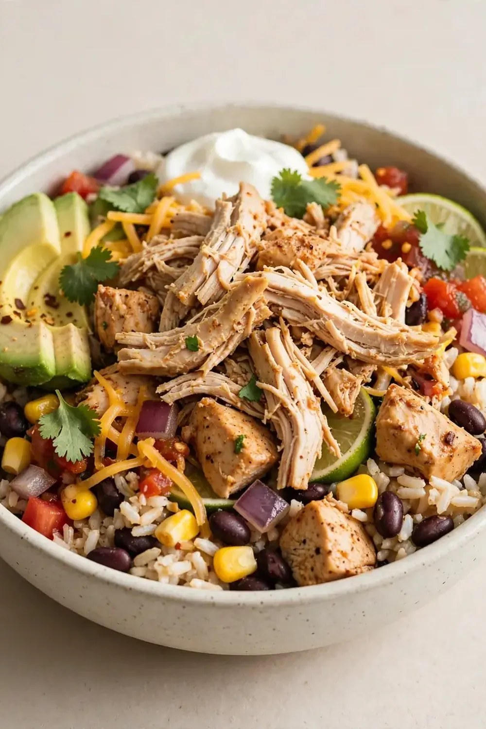 Crockpot Chicken Burrito Bowls