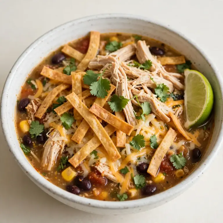 Slow Cooker Chicken Tortilla Soup für ein wohliges Wochenende