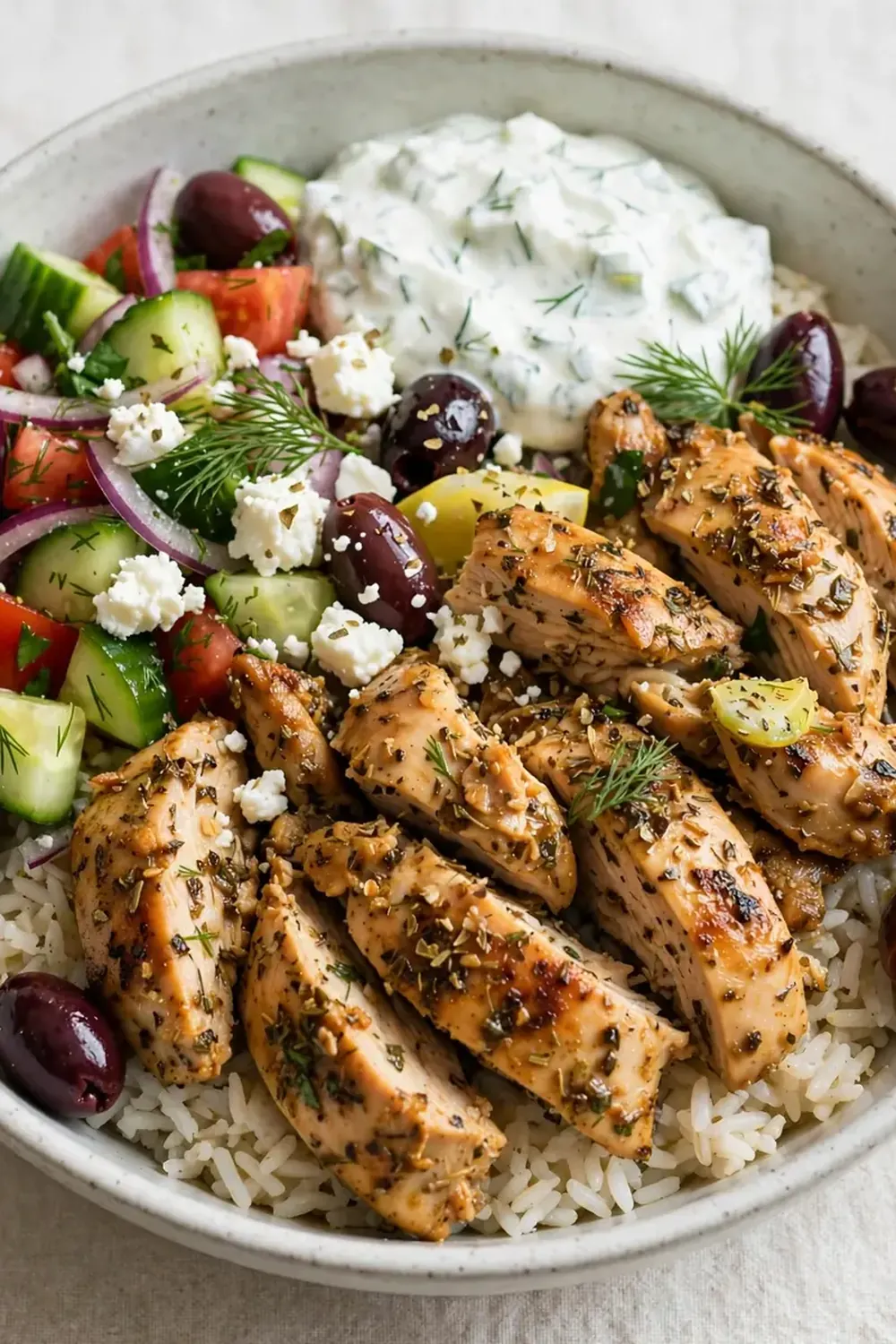 Crockpot Greek Chicken Souvlaki Bowls