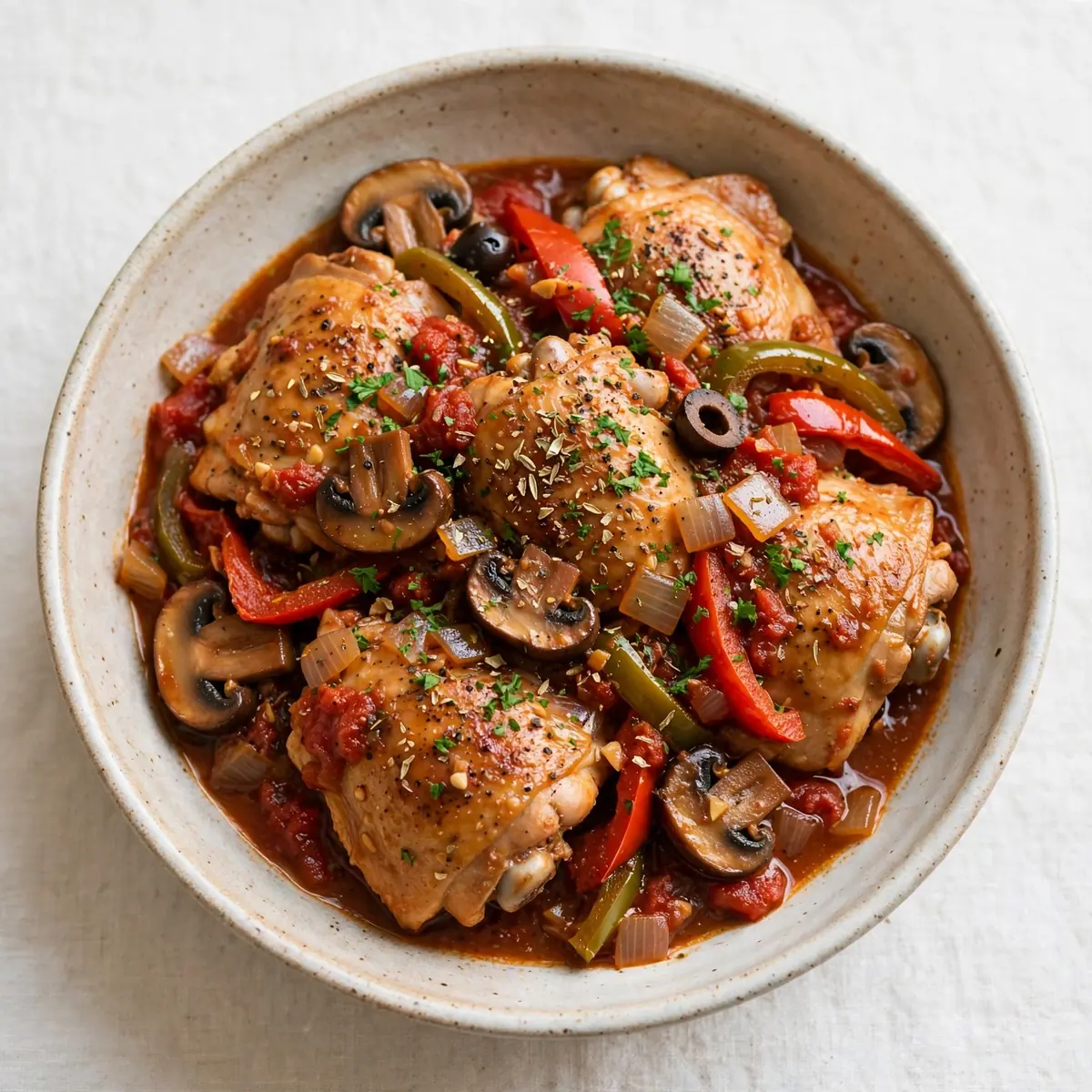 Slow Cooker Hähnchen Cacciatore fürs Wohlfühlwochenende