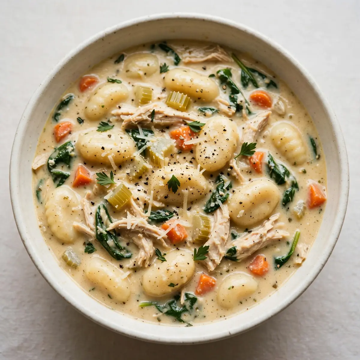 Slow Cooker Hähnchen-Gnocchi-Suppe für Wohlfühltage