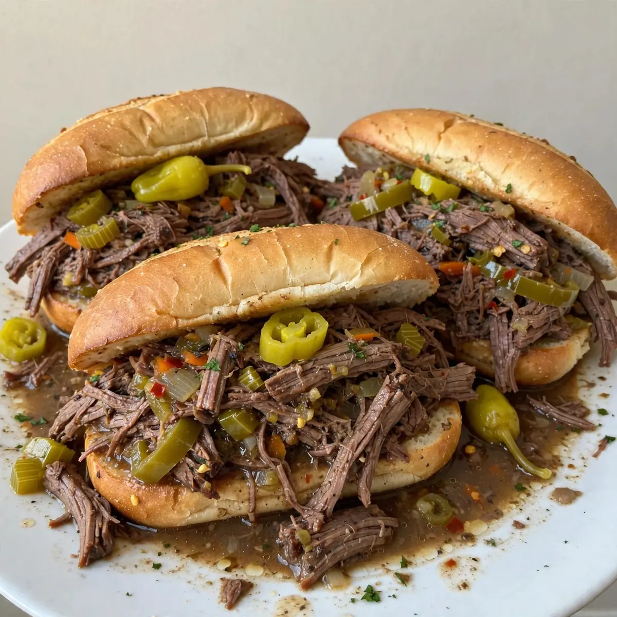 Slow Cooker Italian Beef Sandwiches für ein gemütliches Wochenende