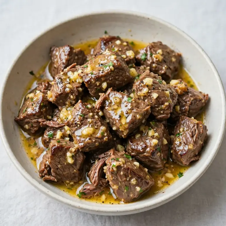 Slow Cooker Knoblauch-Butter Rindfleischspitzen fürs Wochenende
