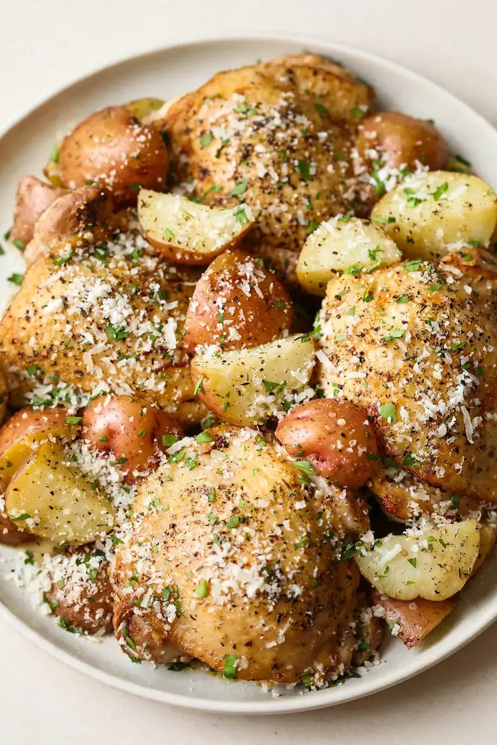 Crockpot Garlic Parmesan Chicken and Potatoes
