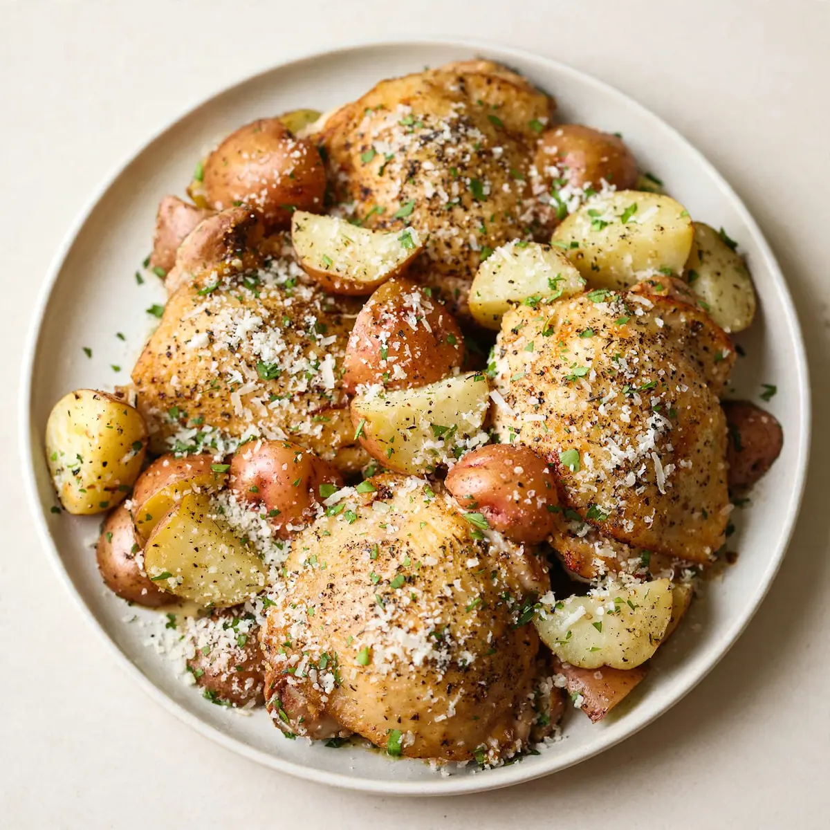 Slow Cooker Knoblauch-Parmesan-Hähnchen mit Kartoffeln für ein Wohlfühl-Wochenende