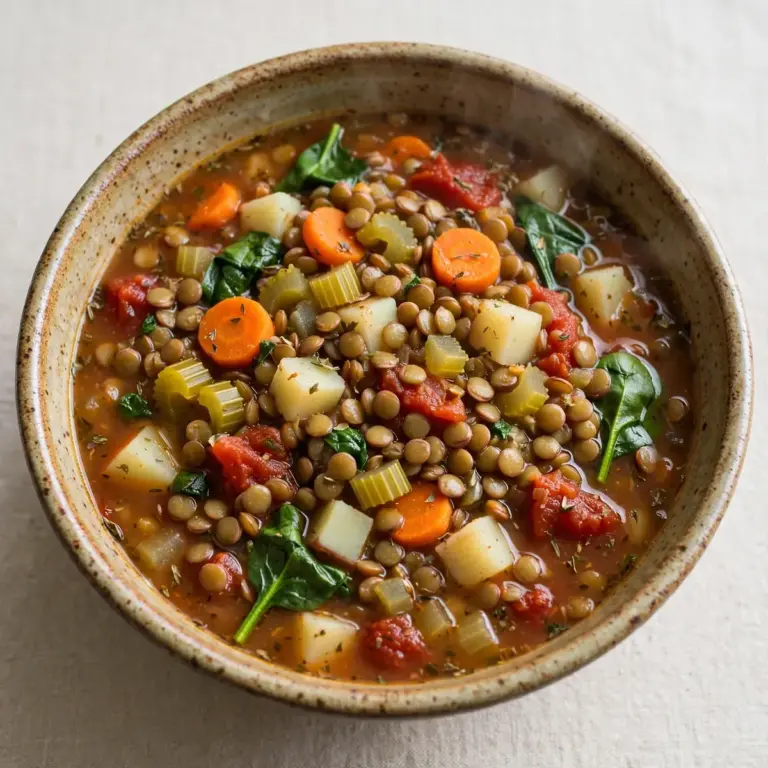 Slow Cooker Linsen-Gemüse-Suppe für ein Duftendes Wochenende