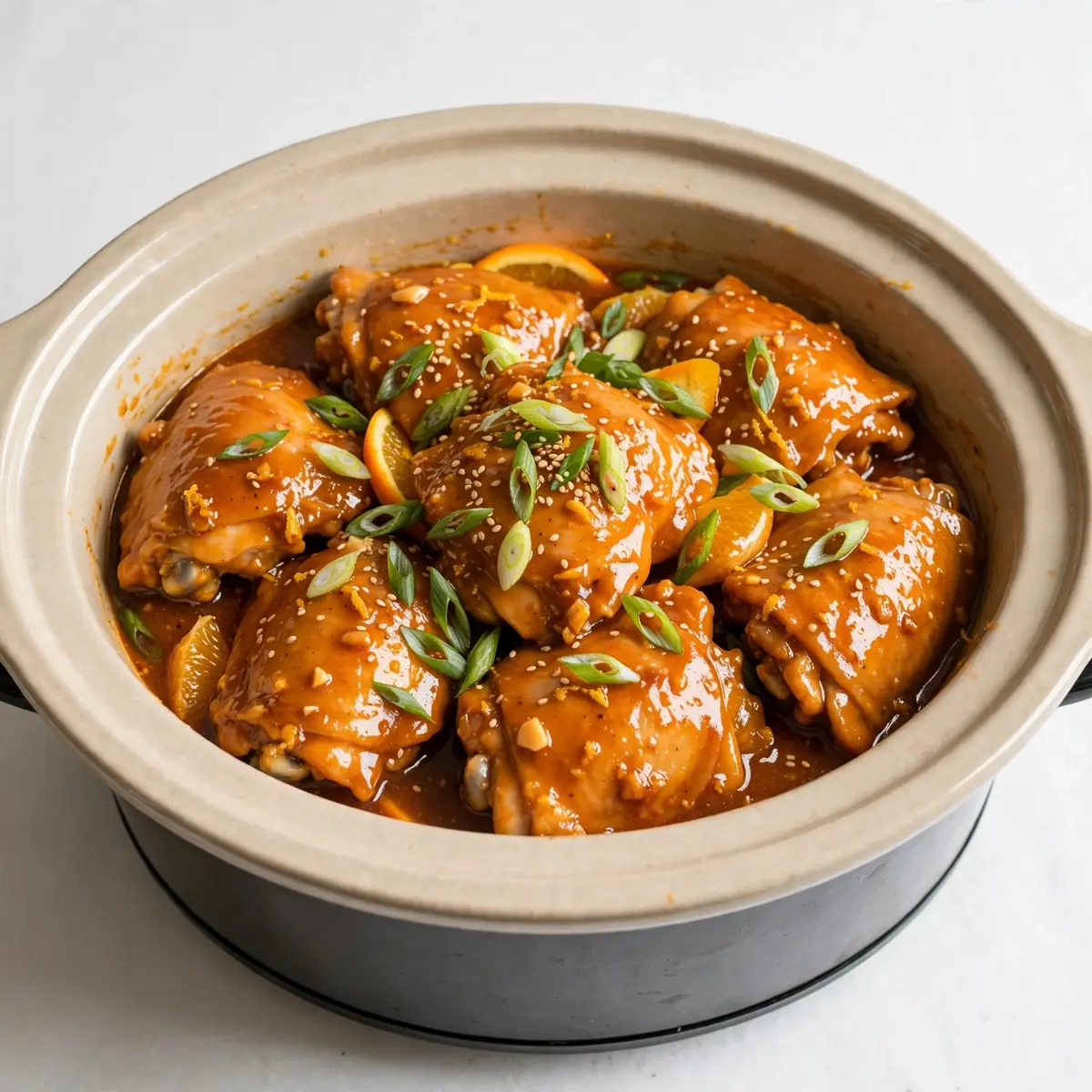 Slow Cooker Orange Chicken Thighs für ein wohliges Wochenende