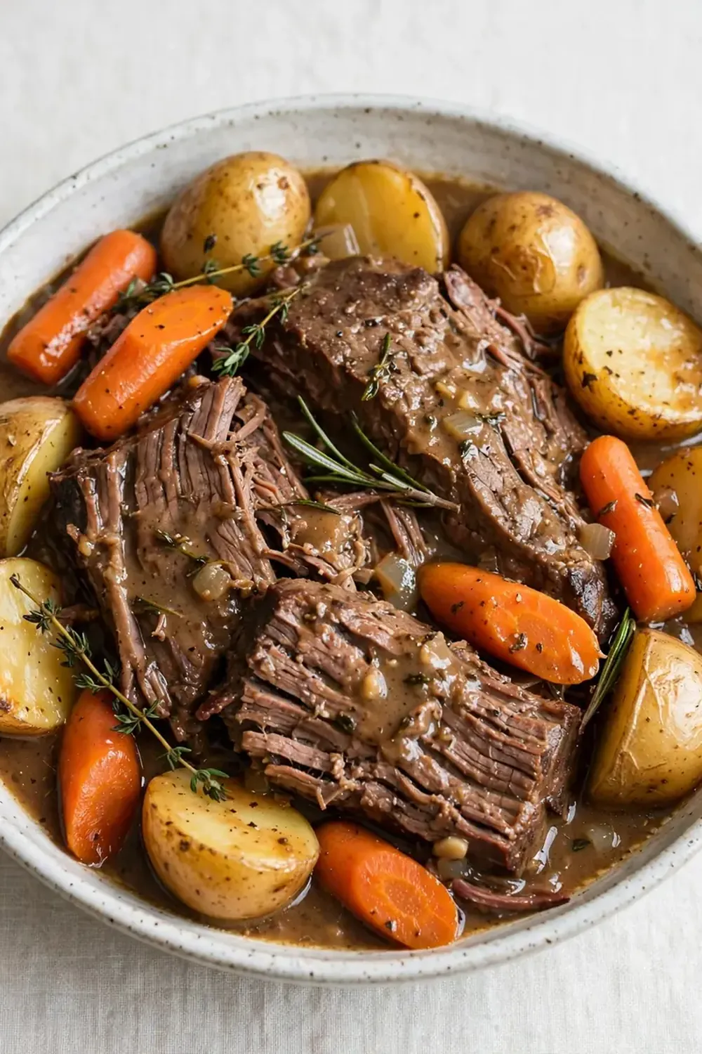 Slow Cooker Beef Pot Roast with Carrots and Potatoes