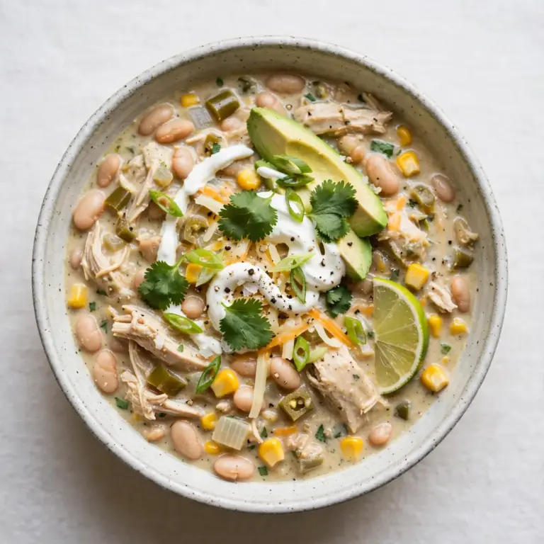 Slow Cooker White Chicken Chili mit wärmendem Duft