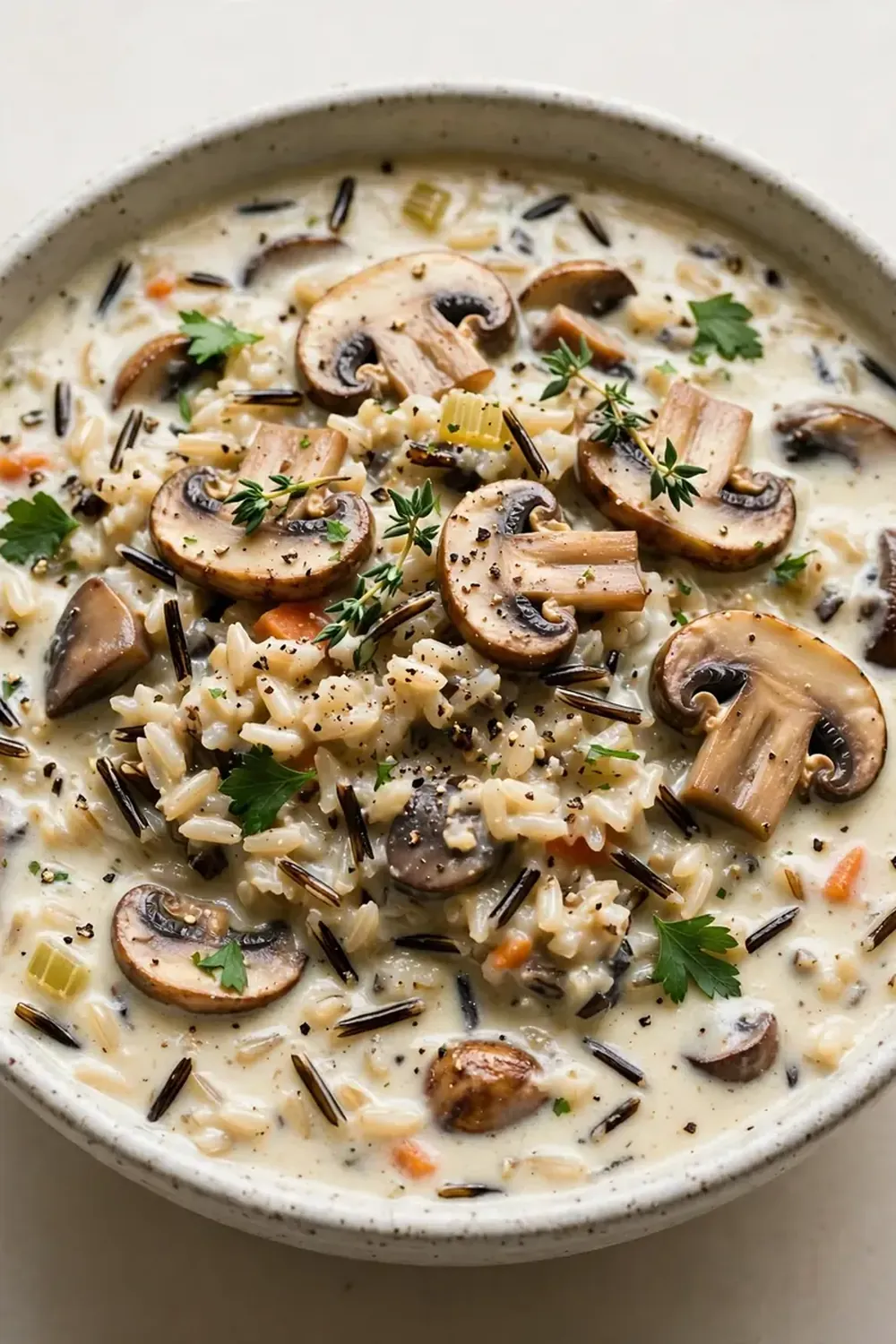 Slow Cooker Creamy Wild Rice and Mushroom Soup