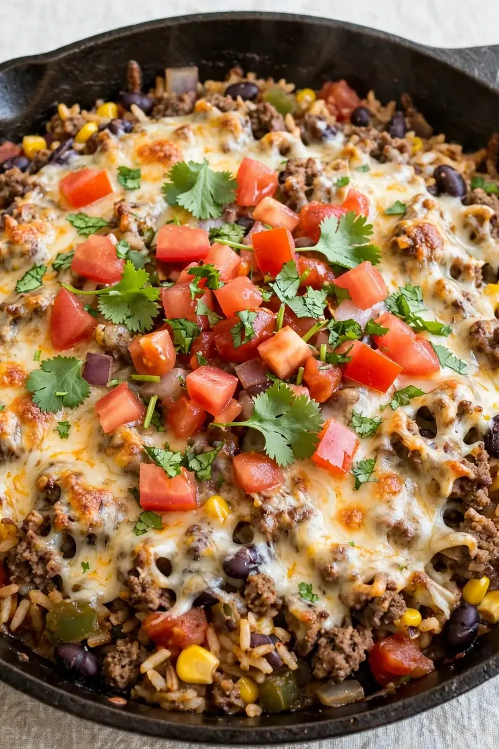 Tex-Mex Ground Beef and Rice Skillet