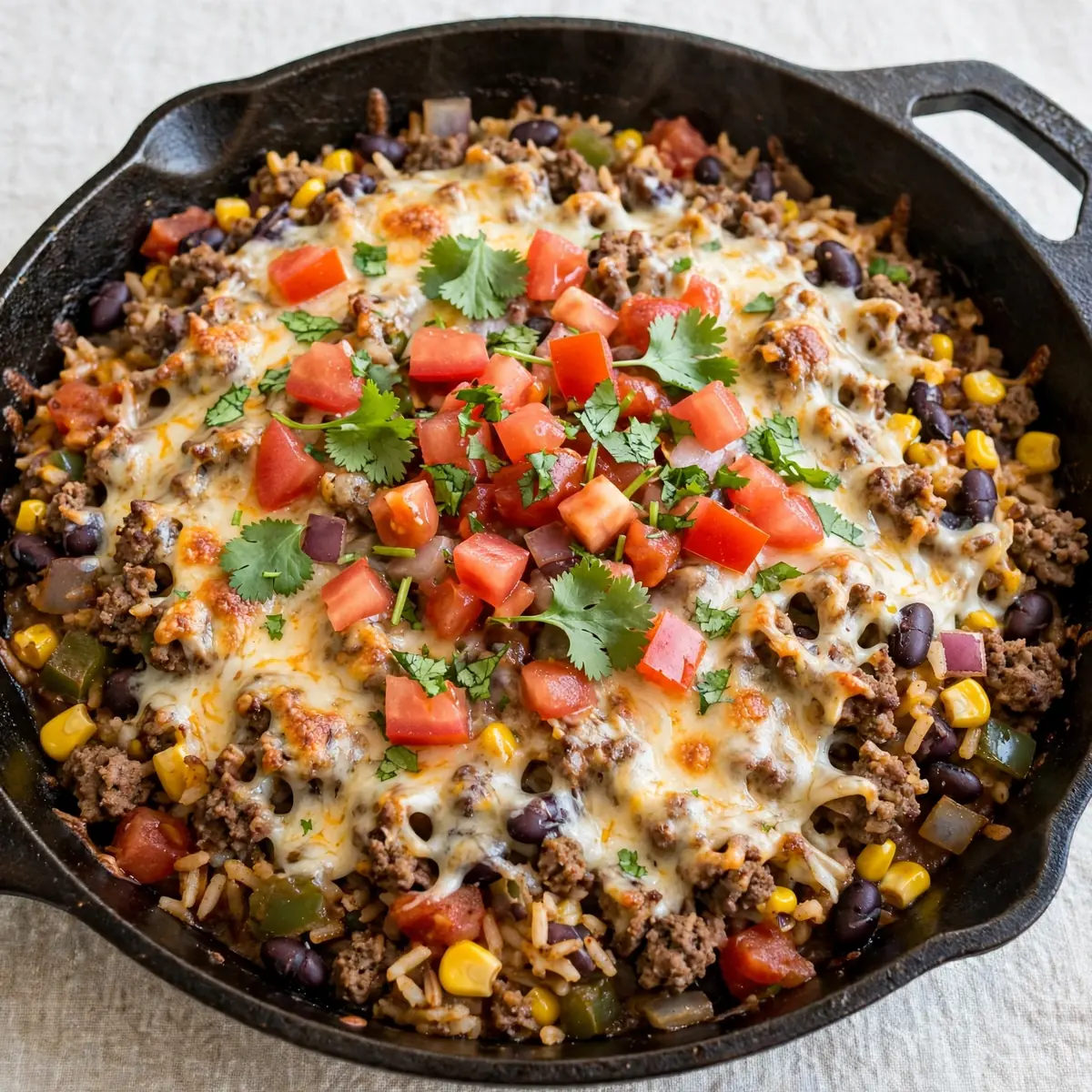 Tex-Mex Hackfleisch-Reis-Pfanne