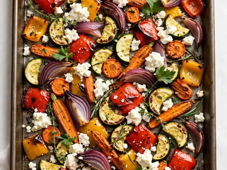 Familienabend: Ofengemüse mit Feta vom Blech