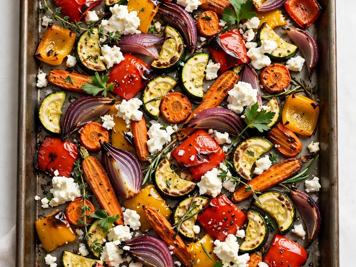 Familienabend: Ofengemüse mit Feta vom Blech