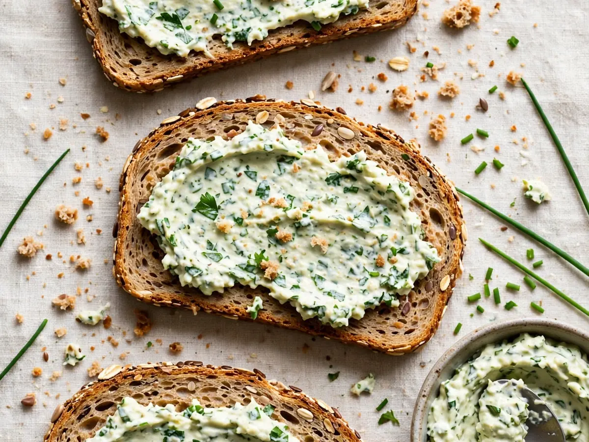 Gesundes Pausenbrot: Vollkornbrot mit selbstgemachtem Aufstrich