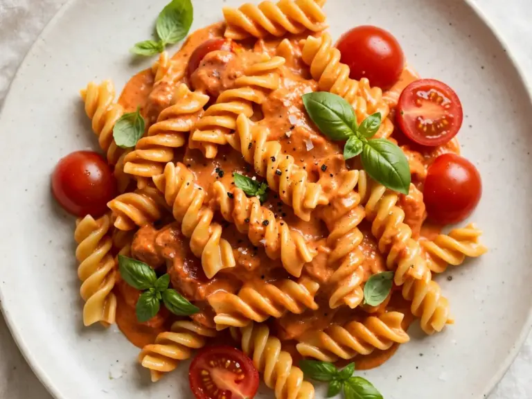 Schnelle Feierabendküche: Pasta mit Tomaten-Sahne-Sauce