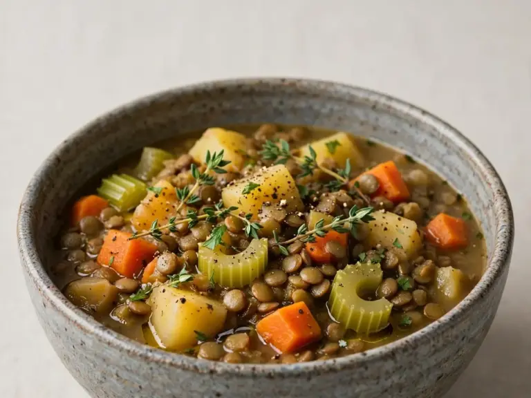 Vegetarischer Linseneintopf für kalte Herbsttage
